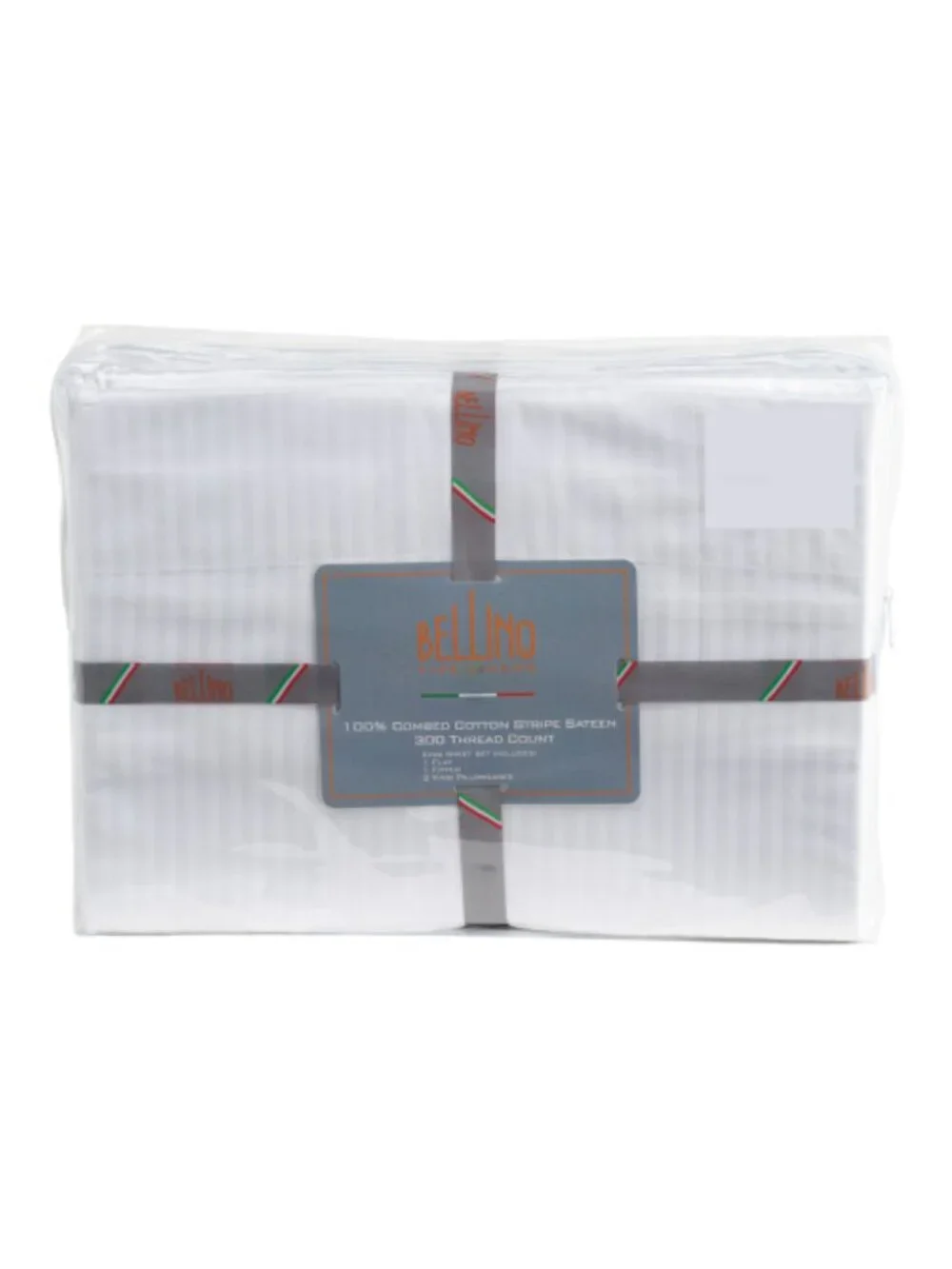 TESSIVAL White Striped Made In Italy 300tc - Sheet Set